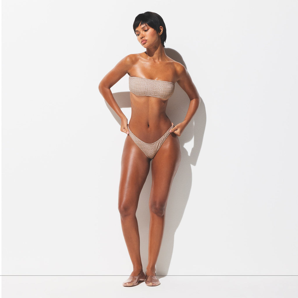 SIGNATURE SWIM TANGA BIKINI BOTTOM | DUNE CROCODILE PRINT