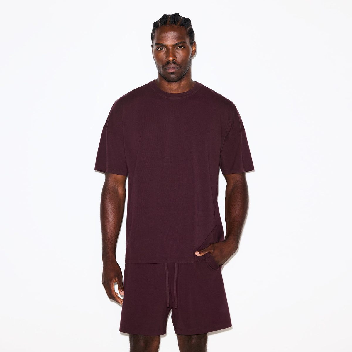 JERSEY LOUNGE MENS RELAXED SHORT | CURRANT