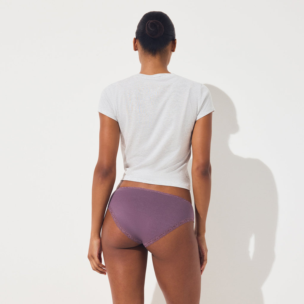 LIGHTWEIGHT COTTON LACE BRIEF | FIG TONAL
