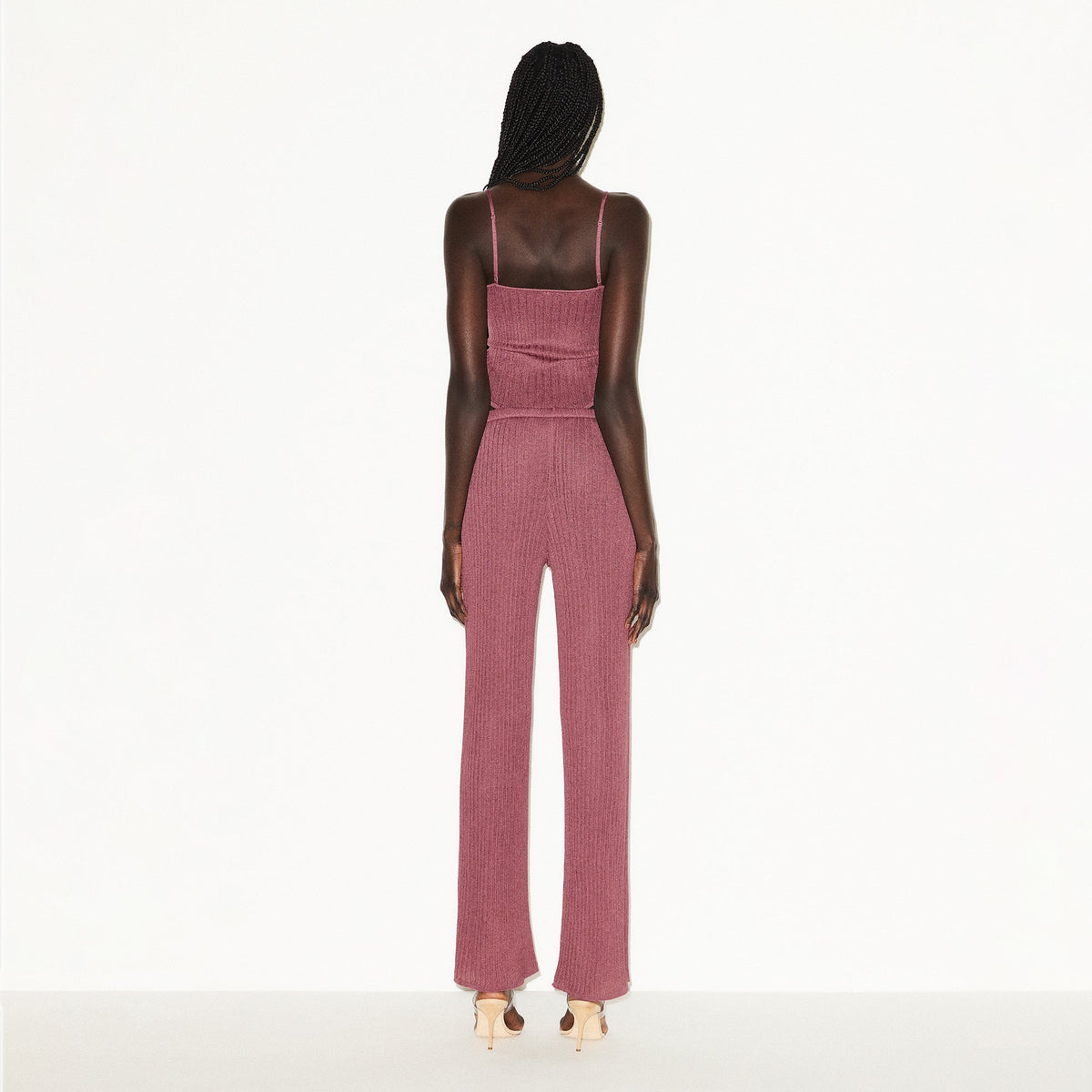 SHEER KNIT STRAIGHT LEG PANT | BEET