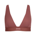 COTTON RIB PLUNGE BRALETTE | REDWOOD