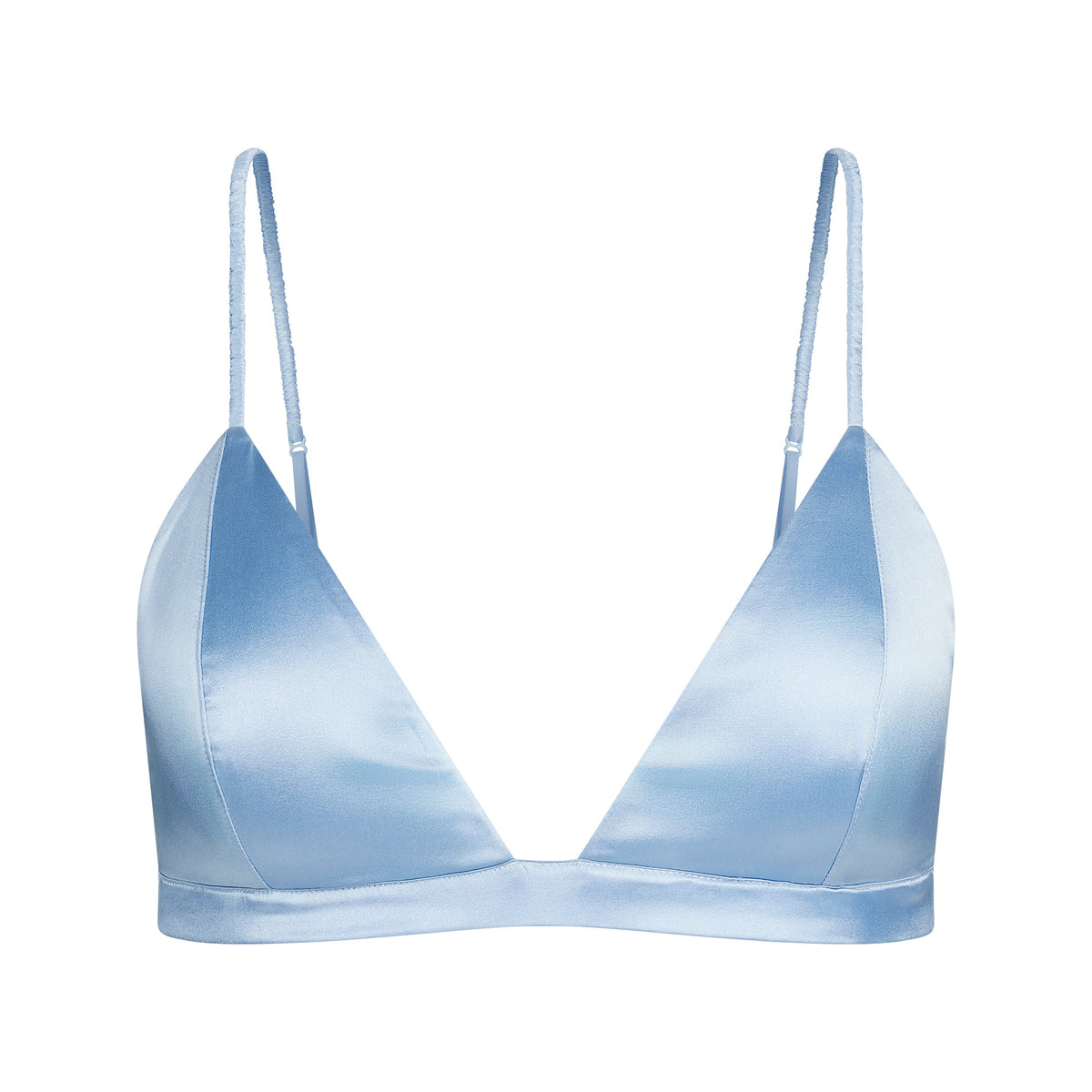 SILK LIGHTLY LINED TRIANGLE BRALETTE | GLACIER