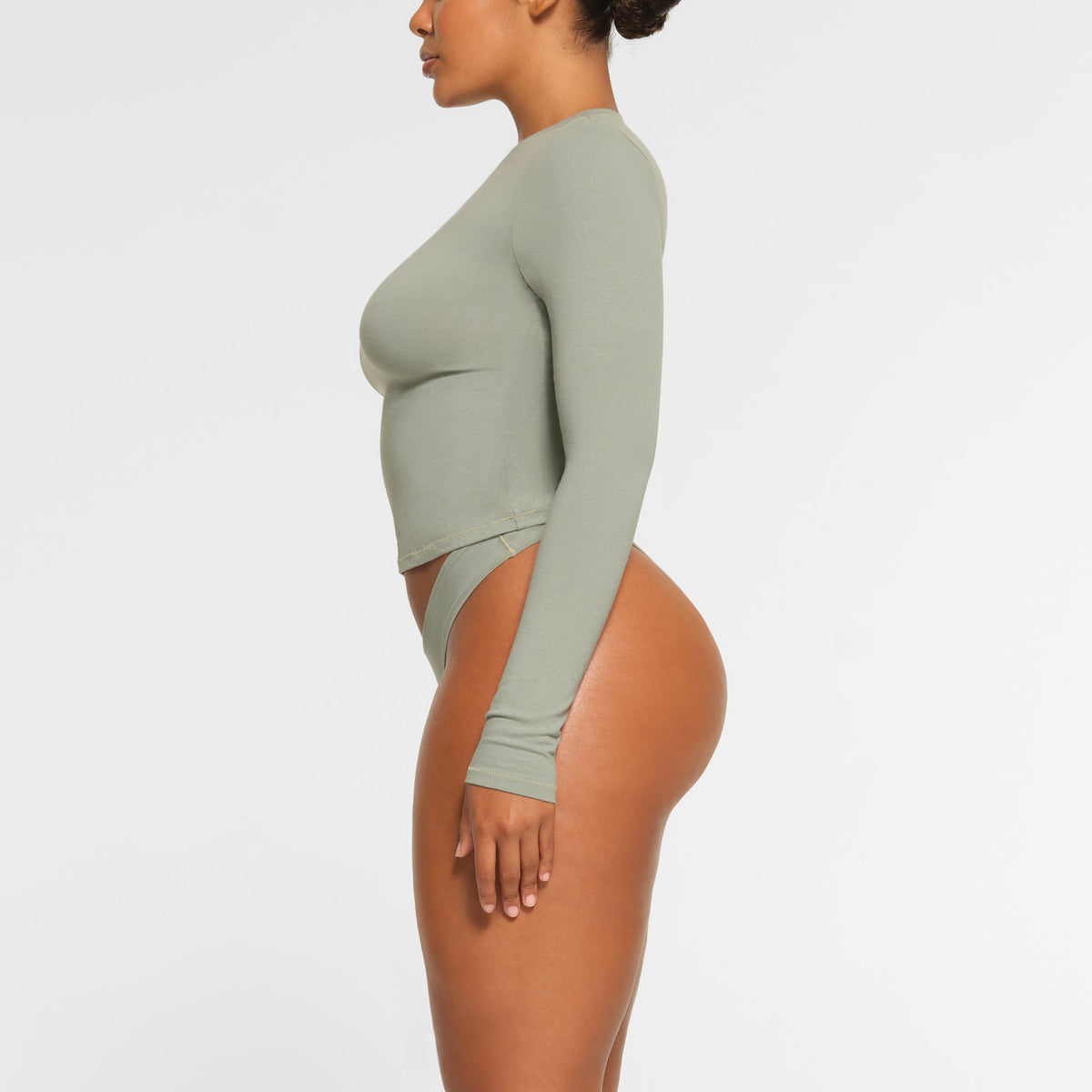 COTTON JERSEY LONG SLEEVE T-SHIRT | MINERAL