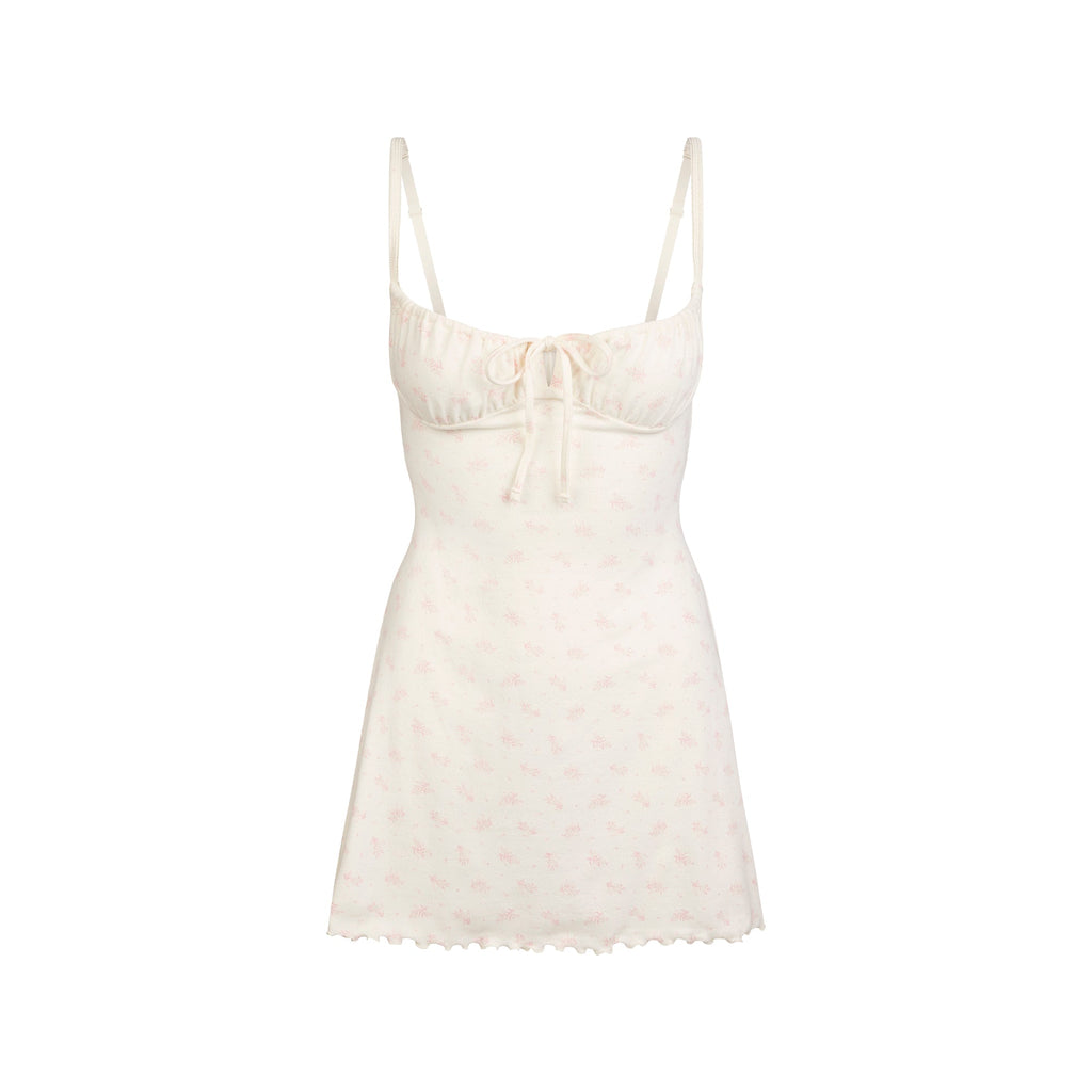 LOGO POINTELLE MINI DRESS | MARBLE HALITE FLORAL PRINT