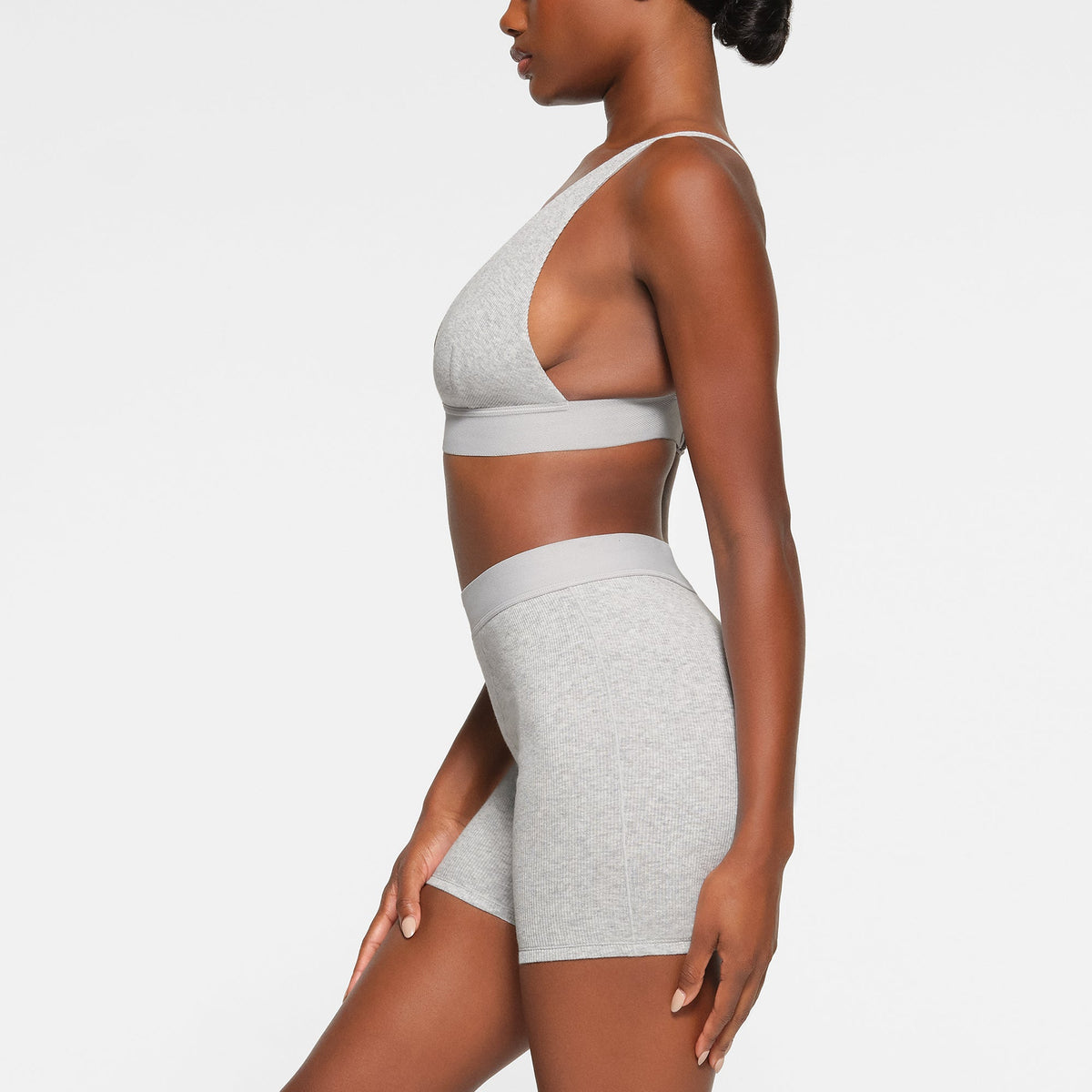 COTTON RIB BOXER | LIGHT HEATHER GREY