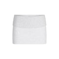 COTTON FLEECE FOLDOVER MINI SKIRT | LIGHT HEATHER GREY