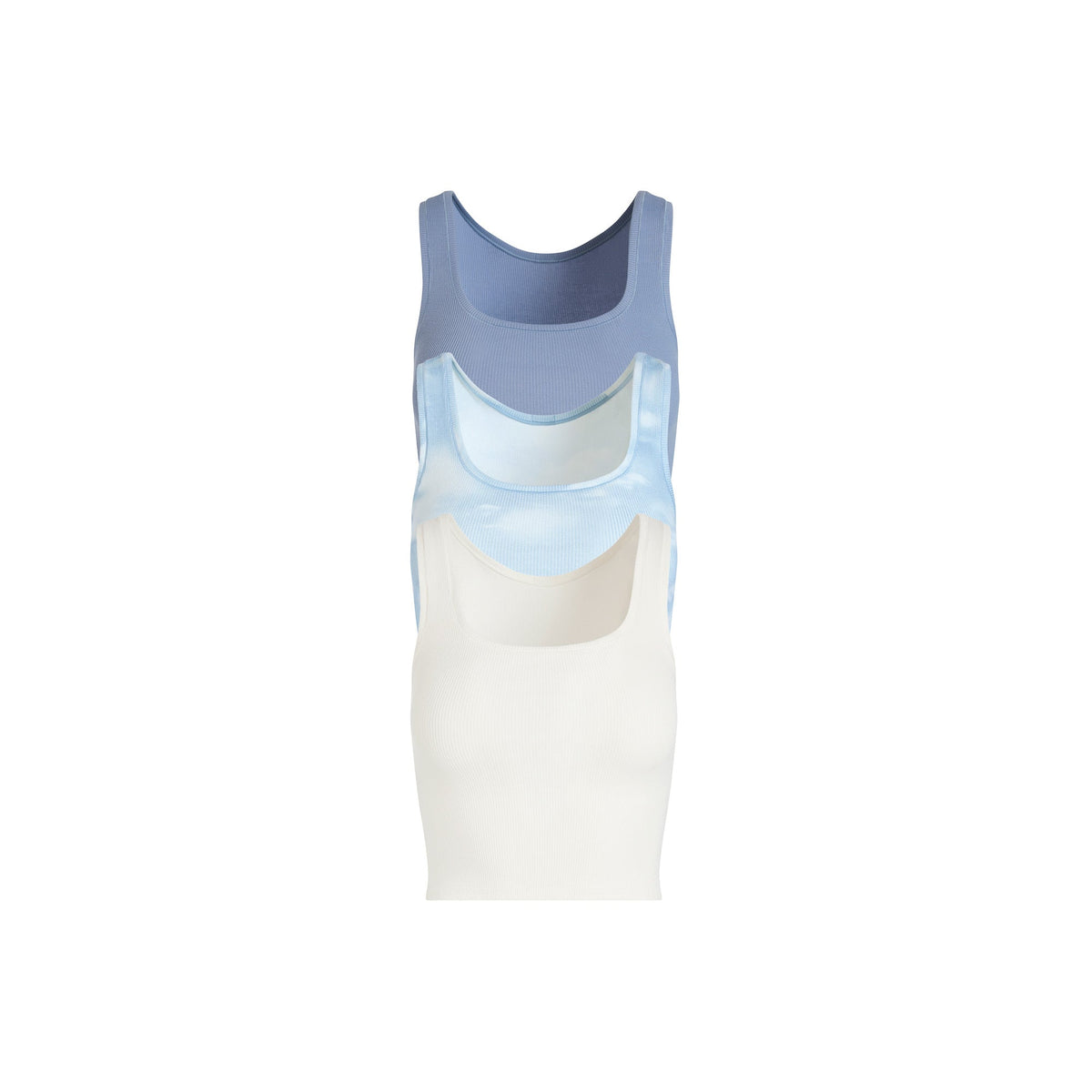 COTTON RIB TANK 3-PACK | BLUE QUARTZ CLOUD MULTI