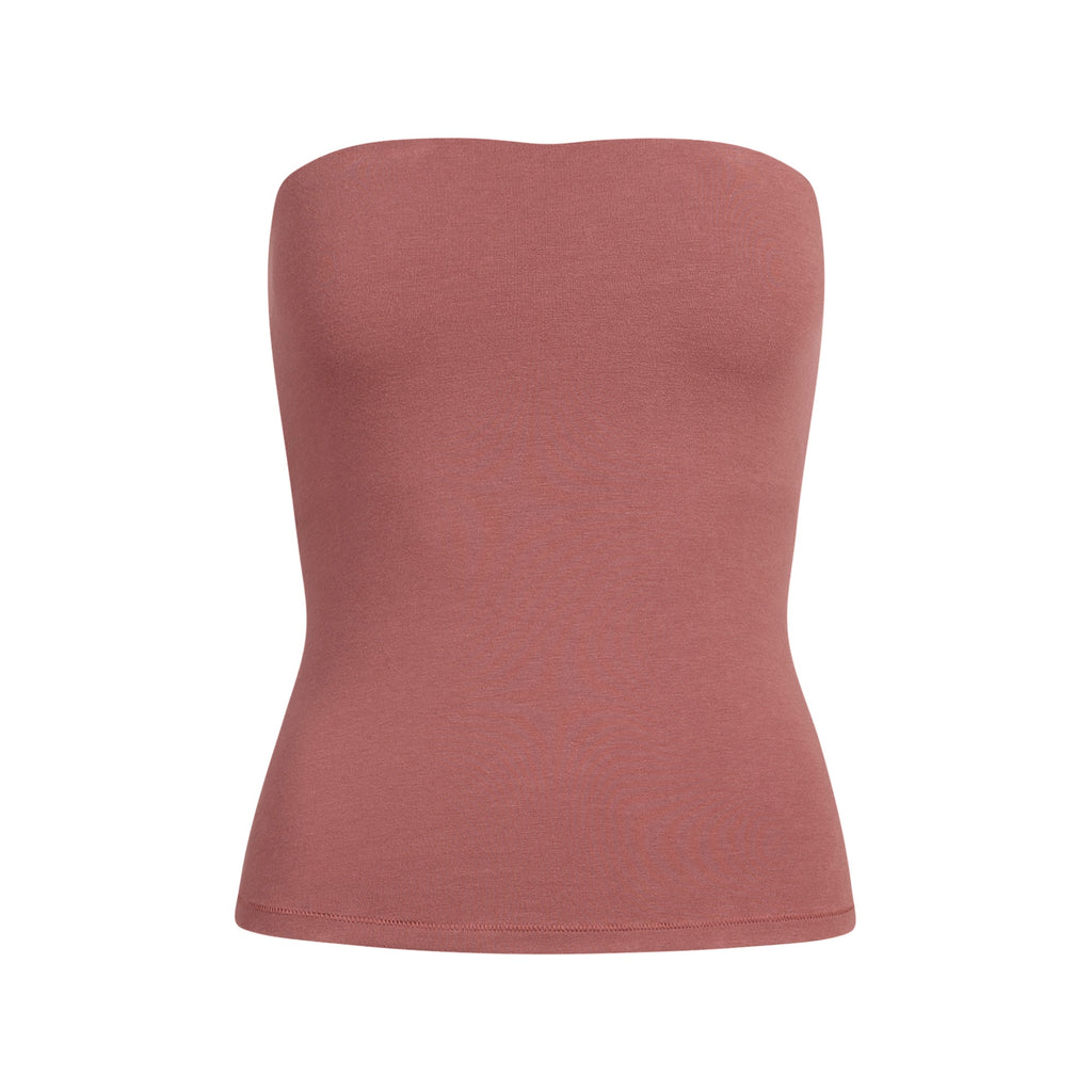 COTTON JERSEY TUBE TOP | REDWOOD
