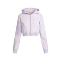 COTTON FLEECE CROPPED ZIP UP HOODIE | PURPLE HEATHER