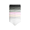 LIGHTWEIGHT COTTON LOGO PICOT HIPSTER 7-PACK | SNOW MINERAL MULTI