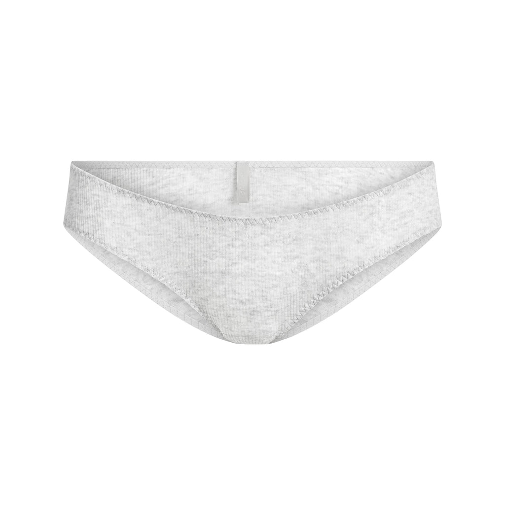 SHEER COTTON LOW RISE HIPSTER | LIGHT HEATHER GREY