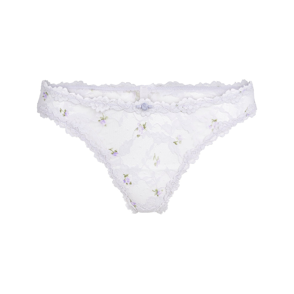 STRETCH LACE DIPPED THONG | WIND ROSEBUD PRINT