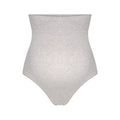 COTTON JERSEY MATERNITY HIGH-WAISTED THONG | LIGHT HEATHER GREY