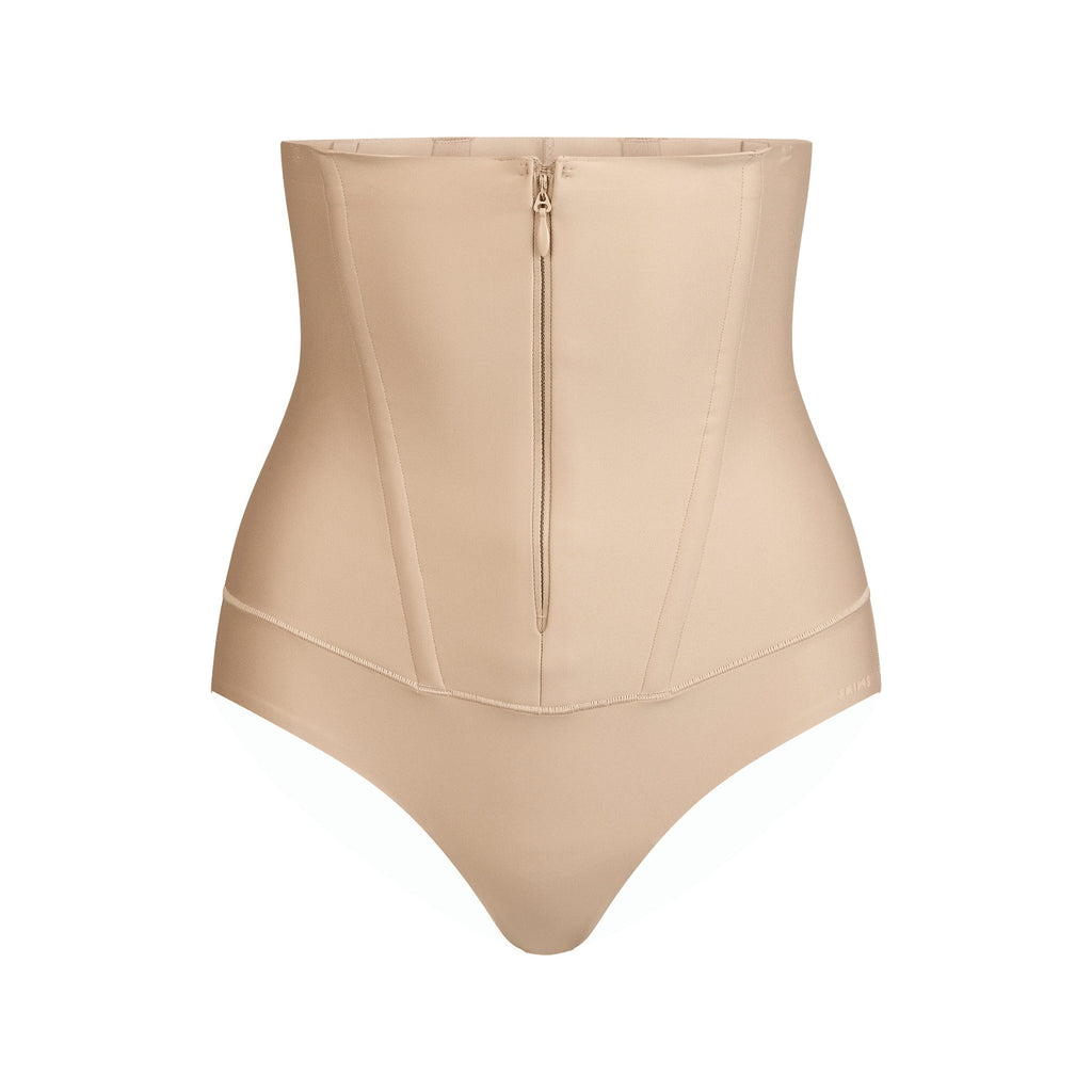 SKIMS BODY CORE SCULPT WAIST CINCHER THONG | CLAY