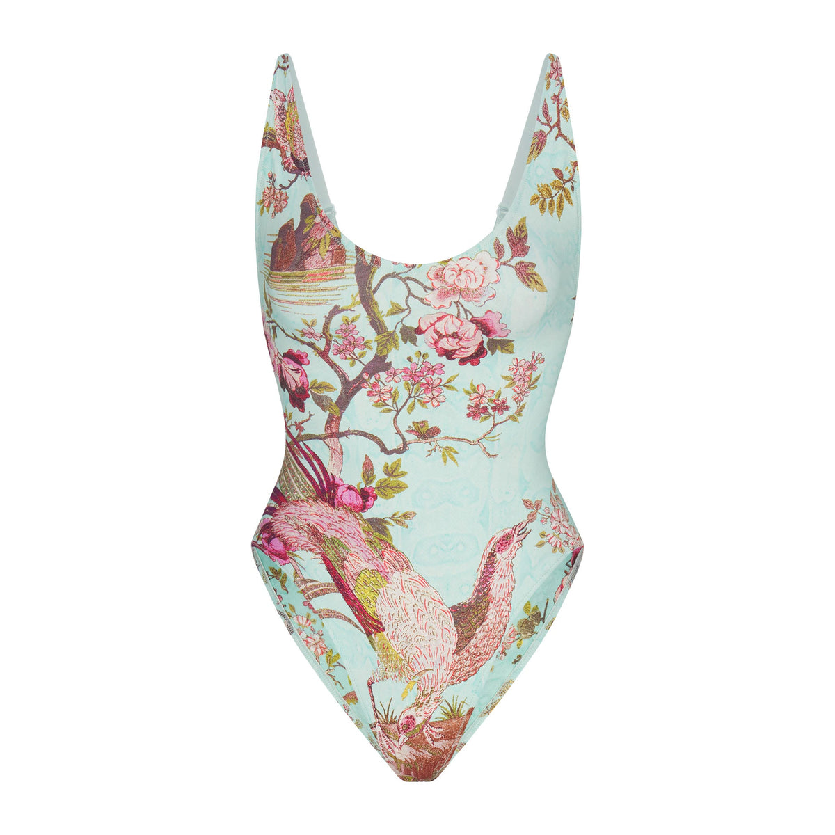 ROBERTO CAVALLI X SKIMS SCOOP NECK ONE PIECE | FAGIANELLA PRINT