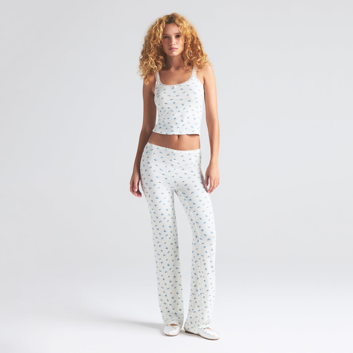 SOFT LOUNGE LACE CAMI | BLUE GARDEN PRINT