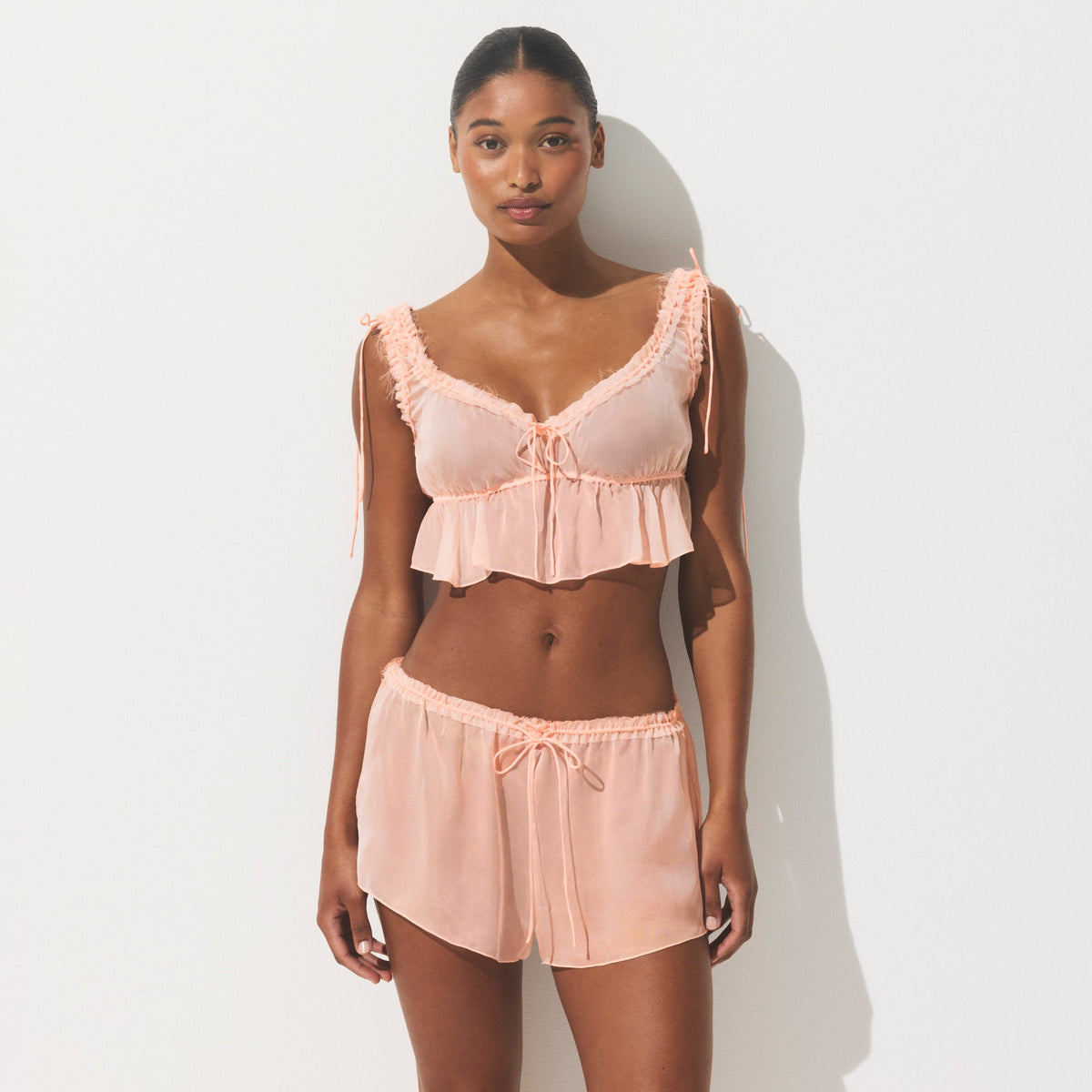 SKIMS ROMANCE BABYDOLL AND SHORT SET | PRIMROSE