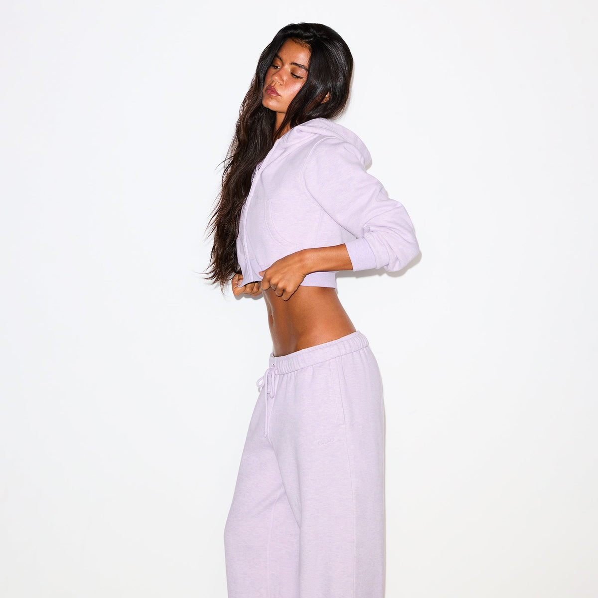 COTTON FLEECE CLASSIC STRAIGHT LEG PANT | PURPLE HEATHER