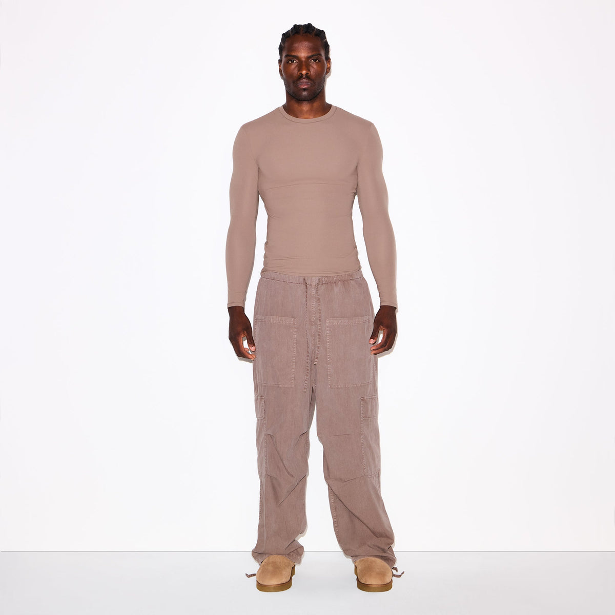FITS EVERYBODY MENS SLIM LONG SLEEVE T-SHIRT | UMBER