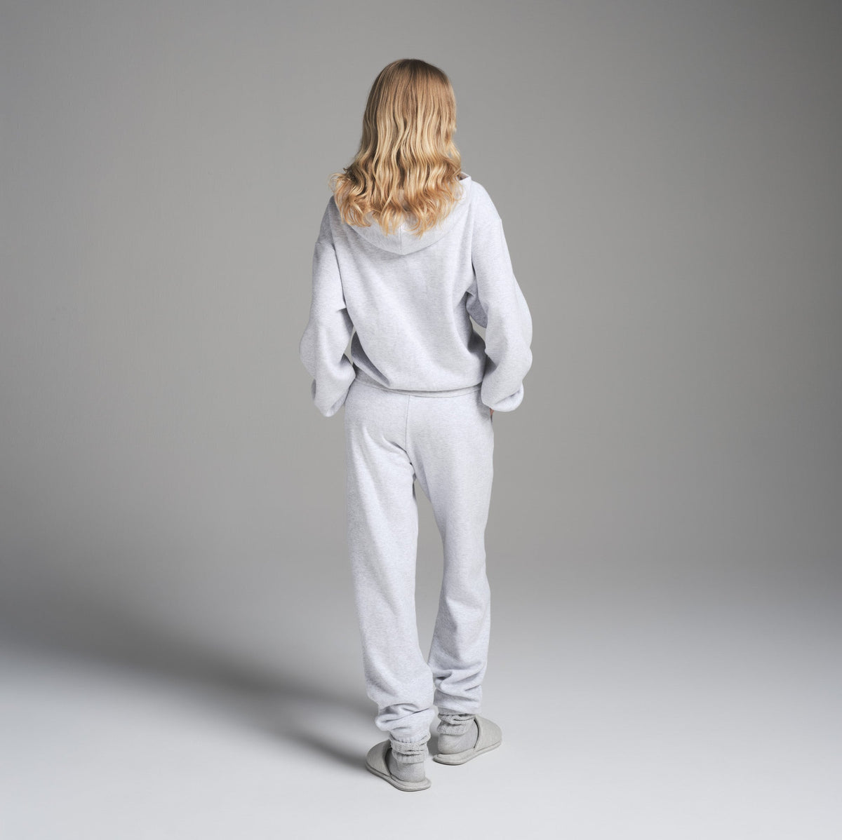 COTTON FLEECE CLASSIC ZIP UP HOODIE | LIGHT HEATHER GREY